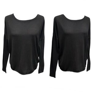 Garnet‎ Hill Sweater Womens Size S Oversized V Neck Boxy Dolman Sleeve Lagenlook